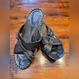 Ariat Sandals Black Slip On, Leather Casual Womens 8 western